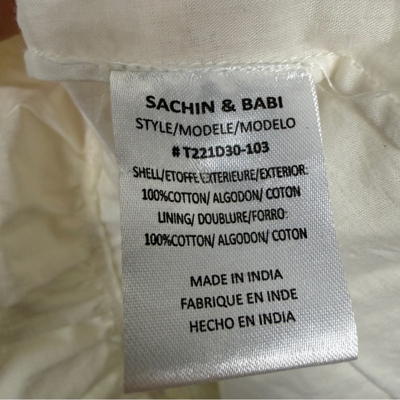 Anthropologie Sachin + Babi White Tiered 3D Floral Maxi Dress - Picture 8 of 8